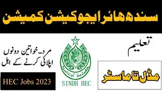 Sindh Higher Education Commission Jobs 2023 | Education Jobs 2023 | HEC Jobs 2023 | Sindh Govt jobs