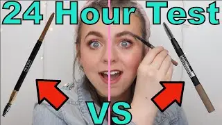 Maybelline TattooStudio Waterproof Eyebrow Pencil VS Revlon ColorStay Eyebrow Pencil | 24 Hour Test!