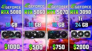 RTX 5080 vs RTX 5060 Ti vs RTX 5070 Ti vs RTX 3090 Ti | Test in 6 Games
