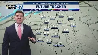 Snow chances today with much colder air working in