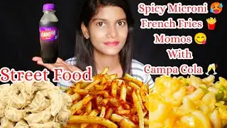 ASMR Eating Street Food | Foodie | Eating Momos, French Fries, Microni | Beats With Rishika 