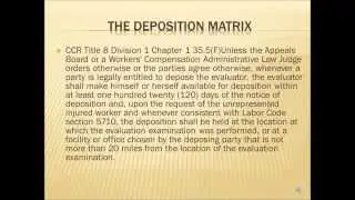 The Deposition Matrix www.ezqmeceu.com QME Continuing Education