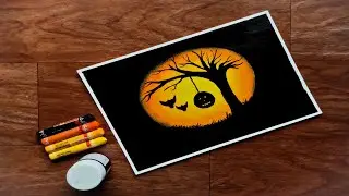 How to draw a Scary Tree || Halloween Drawings || Halloween Drawing easy