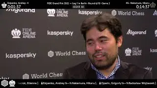 GM Hikaru Nakamura after a draw with Andrey Esipenko in Round 6 of the FIDE Grand Prix 2022
