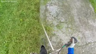 Neat Grass Trimming on Footpath Using a Grass Cutter | GrowPro