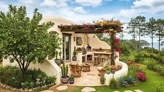 48 Cozy Hacienda Style Patios With Wicker Chairs & Pizza Oven Nook