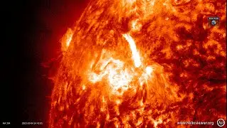 24 heures d'activit&eacute; solaire sur la r&eacute;gion active AR 3242 (4 mars 2023) - Eruptions solaires