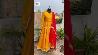 ❤️ Beautiful Gown with lace & sequin work💫 #gown #dress #anarkali #dupatta #fashion #fashionweek