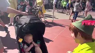 Natalie meets her hero, Peter Pan, at Magic Kingdom!