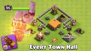 Giant Gauntlet Golem King vs Every Town Hall | Clash of Clans