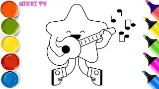 Cute Dancing Star Drawing, Painting, Coloring for Kids & Toddlers | Drawing For Kids | Coloring Star