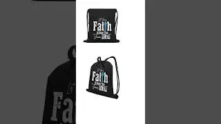 Let Your Faith Be Bigger Than Your Fear Black Gym Drawstring Bag(Single-Sided Print)