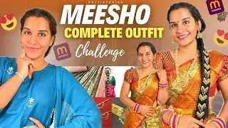✨ Meesho Complete Outfit Challenge 😍 | Saree to Jewellery | Budget-Friendly Transformation