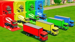 TRANSPORTING ALL MIXER TRUCK WITH DOUBLE FLATBED TRAILER! - Farming Simulator 22