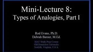 MAT Mini-Lecture 8: Analogies, Part I