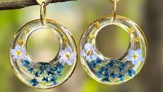 Como hacer aretes con resina uv y flores secas 🌸🪷