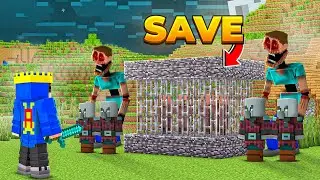 Saving Villagers From Pillager's Prison In Minecraft..