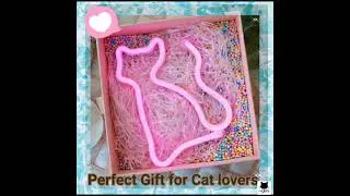 Cat Neon Light, Cute Kitten Animal Neon Sign, Nightlight for Kids Teenage Girl Boy, Kitten Glow