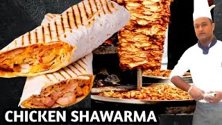  ARABIC STYLE मे रेस्टोरेंट वाला चिकन शोरमा घर पर बनाने का आसान तरीका  ARABIC STYLE CHICKEN SHAWARMA