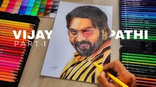 Brustro Colour Pencil Drawing ll Vikram movie ll Chandan drawing ll Vijay Sethupathi sir 🔥PART 1