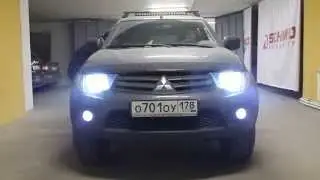 MITSUBISHI L200 OSRAM LEDFOG101+биксеноновые линзы+светодиодная балка дальнего света