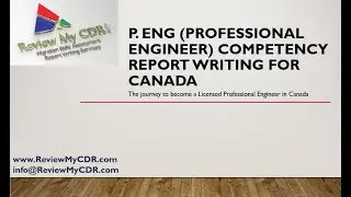 ReviewMyCDR-P. Eng (Professional Engineer) Competency Report Writing for Canada