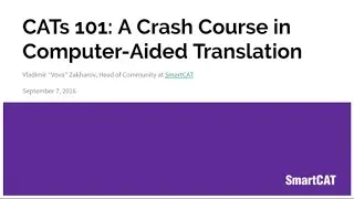 CATs 101. A Crash Course in Computer Aided Translation