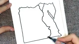 How to draw the map of Egypt step by step | طريقة رسم خريطة جمهورية مصر العربية خطوة بخطوة
