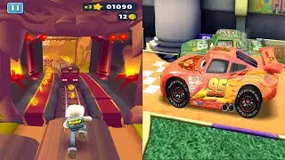 Disney Cars Lightning McQueen Racing Vs Subway Surfers Mobile Gameplay HD
