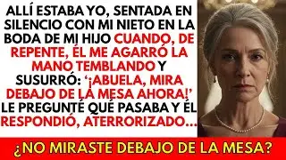 En medio de la boda, mi nieto susurró  ‘¡Abuela, mira debajo de la mesa AHORA!’