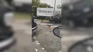 Video: SUV lands on top other vehicle in Colonial Ave. crash in Norfolk