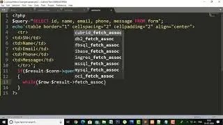 Php fetch data from database table