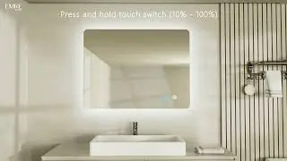 EMKE Bathroom LED Mirror with Shaver Socket Backlit Illuminated Bathroom Mirror