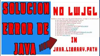 Error no LWJGL in java.library.path | SOLUCION