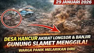 INALILLAHI‼️ BANJIR BANDANG SUSULAN GUNUNG SLAMET MENGAMUK 😱 BATU RAKSASA LULUHLANTAKKAN DESA