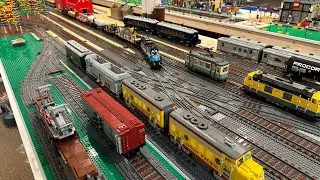 LEGO Trains - Running HA Bricks Train Cars Around The LEGO Layout
