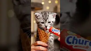 Cute Cat Eating Ice Cream 🍦😻 #Shorts