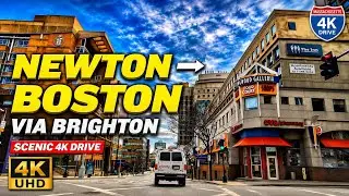 🚗 Church Street Newton to Avenue Louis Pasteur Boston MA | 4K Scenic Drive - 4/26/22