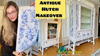 Antique Hutch Makeover | Wise Owl One Hour Enamel Paint | Redesign With Prima Transfers