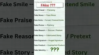 Fake Identity Meaning | English Vocabulary | Fake vs Real Words Explained🔥