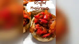 The Best Stuffed Mushrooms | Easy 4 ingredient recipe #shorts #veganrecipe #mushroom