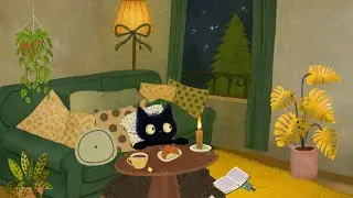 A Cozy Room, a Warm Drink & Lofi Playing ☕🐈‍⬛ | Relaxing Beats