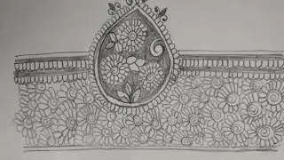 How to make different bridal mehendi borders l easy pencil shading mehndi design