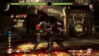 Mortal Kombat 9 Nightwolf Basic Combos with ENHANCED special moves
