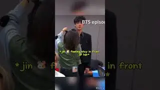 The ways Jin 🐹secretly smirk 😏 when staff girl touched him 😍🔥 #bts #jin #shorts