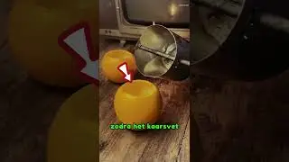 Hij giet kaarsvet in sinaasappelschillen&mdash;en het resultaat is geniaal! 🕯️🍊 #shorts
