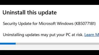 Как удалить обновление KB5077181 в Windows 11
