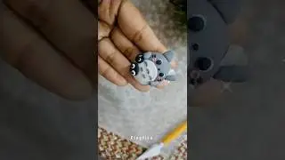 Cute Clay Totoro Making 😇❤️ #diykeychain #claymagnet #claycharms #clay #totoro #ghibliart #shorts ❤️