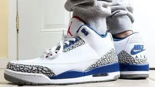 Air Jordan 3 OG True Blue On Feet