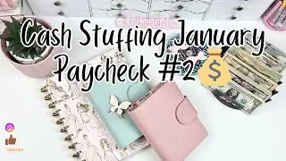 Cash Stuffing Paycheck #2 | January Budget & Cash Envelope System 💰 | Budget With Lizzy